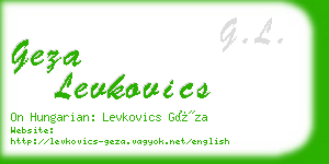 geza levkovics business card